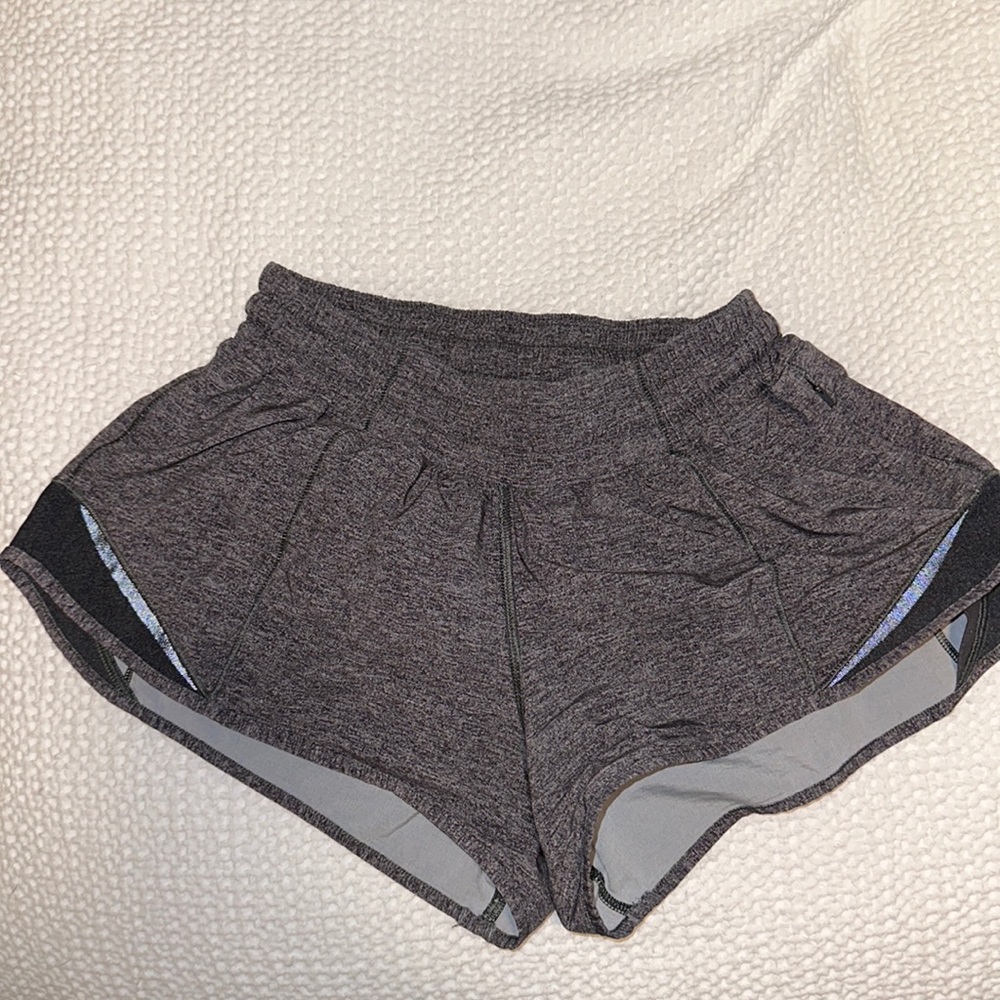 Lululemon Hotty Hot Shorts Size 4 Grey- Low rise 2.5 inch inseam